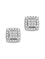 1 ct. tw. Princess Royale Diamond Earrings in 10K White Gold