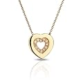 Luxveritasgemma - COMC03230 - Collier Femme - Coeur - Or jaune 375/1000 1.2 gr - Diamant 0.06 cts - 42 cm