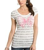 G by GUESS Striped Bow Tee