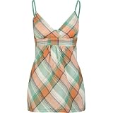 FULL TILT Womens Plaid Cami - Orange/Green