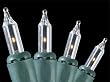Set of 140 Clear Everglow Chasing Mini Christmas Lights - Green Wire