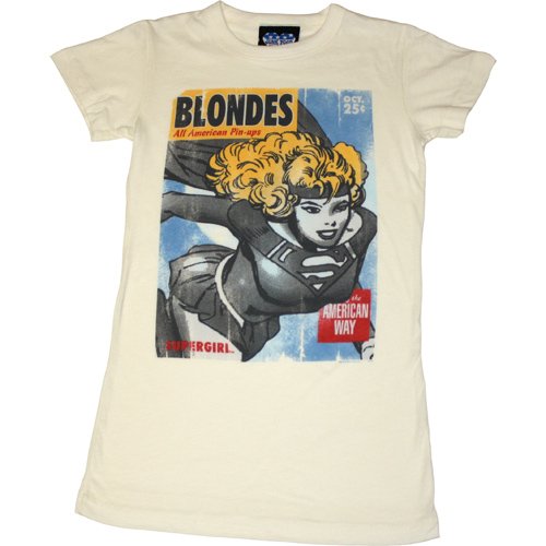  Supergirl Retro All-American Pin-Ups: Blondes Juniors T-Shirt by Junk Food