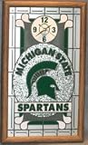Michigan State Spartans Stained Glass Wall Clock