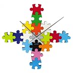 Wall Clock DIY Puzzle Multi Colour