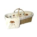 Fuzzy Faces Velvet Moses Basket - Ivory