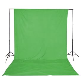 Lumiere L.A. L60293 10' Photo Studio Canvas Drop Support Stand with 10' x 20' Green Muslin Hand-Painted Background