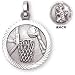 Sterling Silver St Christopher Basketball Medal and 20-inch Chain