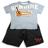 Mishmish - Boys Short Sleeve Short Set, Light Blue, Navy