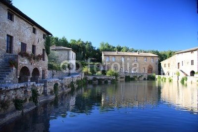 Wallmonkeys Peel and Stick Wall Decals - Bagno Vignoni (siena) - Vasca Termale - 18W x 12H Removable Graphic