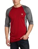 MLB Men's Houston Astros 3/4 Sleeve Crew Neck Featherweight Tech Fleece Pullover by Majestic (Pro Brick/Pro Carbon Heather, X-Large)