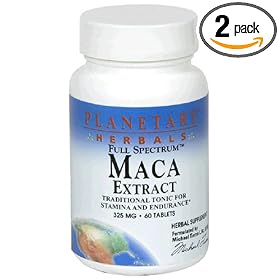 Planetary Herbals Full Spectrum Maca Extract, 325 mg, Tablets , 60 tablets (Pack of 2)
