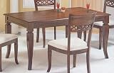 Tobacco Oak Finish Wood Rectangular Dining Room Table