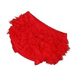 (コ-ランド) Co-land スイート ベビーパンツ トレーニングパンツ 赤ちゃん肌着 ソフトレース付き インナーやアウトに適当 女の子 女児下着 記念写真 祝いギフト (Sサイズ, 6.レッド)