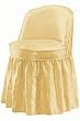 Swivel Vanity Stool With Skirt Highback Gold Cherry
