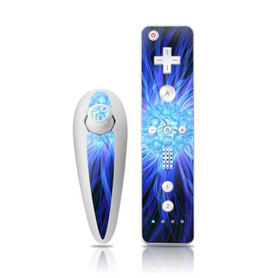 Something Blue Design Nintendo Wii Nunchuk + Remote Controller Protector Skin Decal Sticker