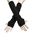 Unisex Classic Fashion Stretch Fingerless Arm Warmmer Oversleeve Black