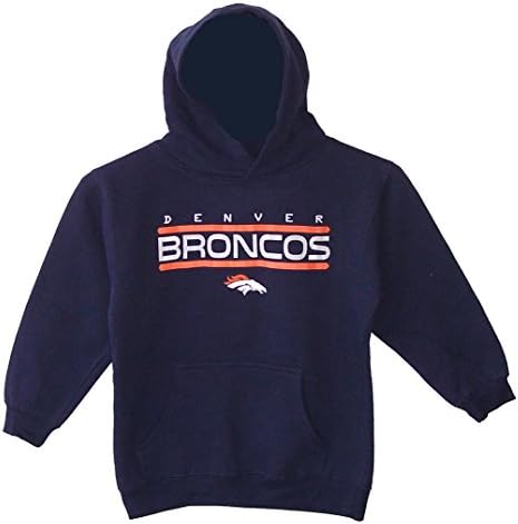 Denver Broncos Youth Size Large (14/16) Fleece Hooded Kids Sweatshirt NFL - Navy Blue