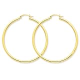 10k Polished 2.5mm Round Hoop Earrings