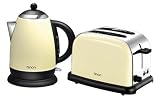 Hinari HGP159 Cream Stainless Steel Kettle and 2 Slice Toaster Pack  from Hinari