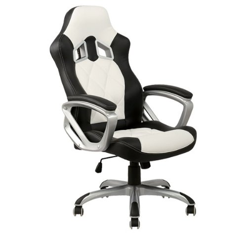 chaise de bureau blanche et noire racing