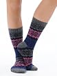 Snow Flake Color block Cashmere Blend Socks Crew 3 Colors Available Womens Great Gift Item