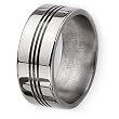 Grooved Polished Titanium Ring (9.0 mm) - Sizes 8-12