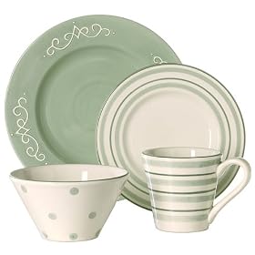 Soft Country Scroll 16-pc. Dinnerware Set - Green by 