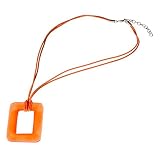 Nvie's Modern Uni-bead Resin Pendant Necklace - Orange