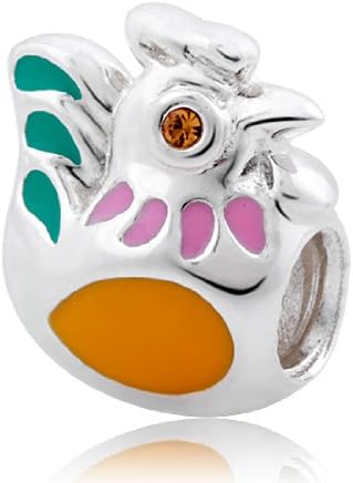 Zodiac Funny Chicken Beads Made with Sterling Silver (Get 1 Genuine Leather Bracelet)