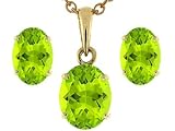 3.50 cts Genuine Peridot Boxed Gift Set - 14kt White Gold LIFETIME WARRANTEE