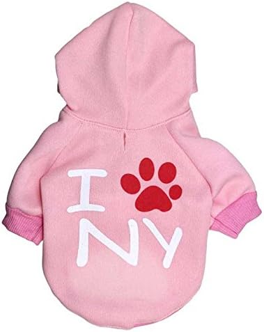 2016 New Cool Style Dog Costume Black Dog Fleece Thicken Hooded T-Shirt I Love NY NewYork Printed Embroidered Pet Dog T-Shirt Fabric Cotton Material Dog Costume Dog Spring/Fall/Winter Clothes