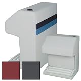 B M Seating Pontoon Deluxe Captain Stand, Gray/Red/Charcoal