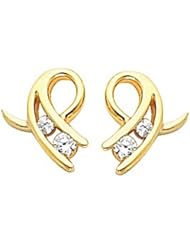 Pair of 18K Yellow Gold Diamond Earrings - 0.20 Ct. -- LIFETIME WARRANTY