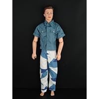 2 Pc Outfit in Blue and White with Bonus Sunglasses Made to Fit the Ken Doll
