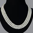 EXP Handmade Pearl & Silver Three-Strand Necklace