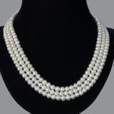 Handmade Pearl & Silver Three-Strand Necklace