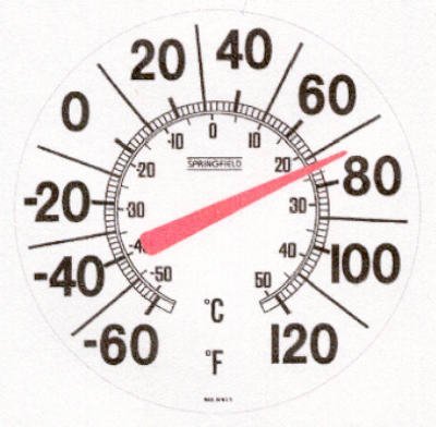Childrens Toyshop  Outdoor Living : Springfield Precision Instruments Model 90007 13.25" Big and Bold Low Profile Patio Thermometer