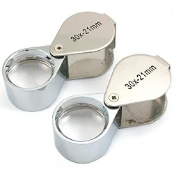 30X Eye Loupes Jewelers Magnifier 21mm New Lot of 2