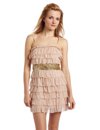 French Connection Women's Patsy's Party Ruffle Dress, Pale Pink, 4