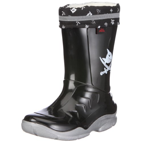 Capt'n Sharky Rob 120030, Jungen Gummistiefel, Schwarz (schwarz/silber 1), EU 24