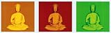 Buddha (Pop Art) Gold Wood-Mounted Art Poster Print - 12 X 36