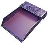 Aurora Products Letter Tray with Roof, 12.375 x 9.625 x 2.3125 Inches, Purple Croc with Blackberry Liner (09287-6)