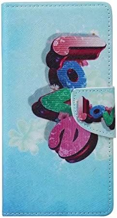 Xperia M5 Case, Chinstyle Sony Xperia M5 / M5 Dual PU Leather Wallet Case [Magnetic Closure] with Card Holder Love Cute Letters Snake Pattern Flip Cover