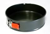 Ready Steady Cook Non Stick Round Springform Cake Pan with Silicone Handles Carbon Steel Black Red 24cm
