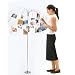 Umbra Fotofalls, 55" High Metal Floor Standing Display Holds 36 Photos or Ornaments, Polished Nickel