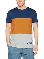 Jeep Camiseta Manga Corta O100667 (Azul / Naranja / Gris Jaspeado)