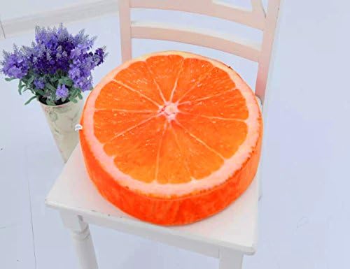 Euhome Creative 3D Fruit Design Back Cushion Watermelon Plush Toys Throw Pillows Kiwi Sofa Pillows for Home Decoration Birthday Gifts (Orange)