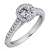 Certified $5000 Value Round Brilliant Cut Diamond Vintage Style Engagement Millgrain Edge Ring 14k White Gold (1 Carat, VS1 Clarity, H Color)