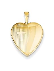 1/20 Gold Filled 16mm Cross Heart Locket