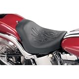 Drag Specialties Solo Seat - Black Flame Cross Stitching Color: Black 0802-0201 2000-2007 Harley Davidson FXSTD Softail Duce, 2001-2006 Harley Davidson FXSTDI Softail Duce